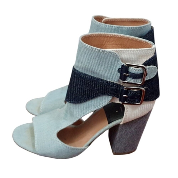 Laurence Dacade Rush Denim Peep Toe Ankle Booties Size EU 37/USA 6.5 - Picture 6 of 13